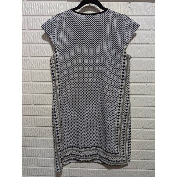 Alfani Women's Black & White Blue Abstract Pattern Short-Sleeve Shift Dress Size - Picture 5 of 6